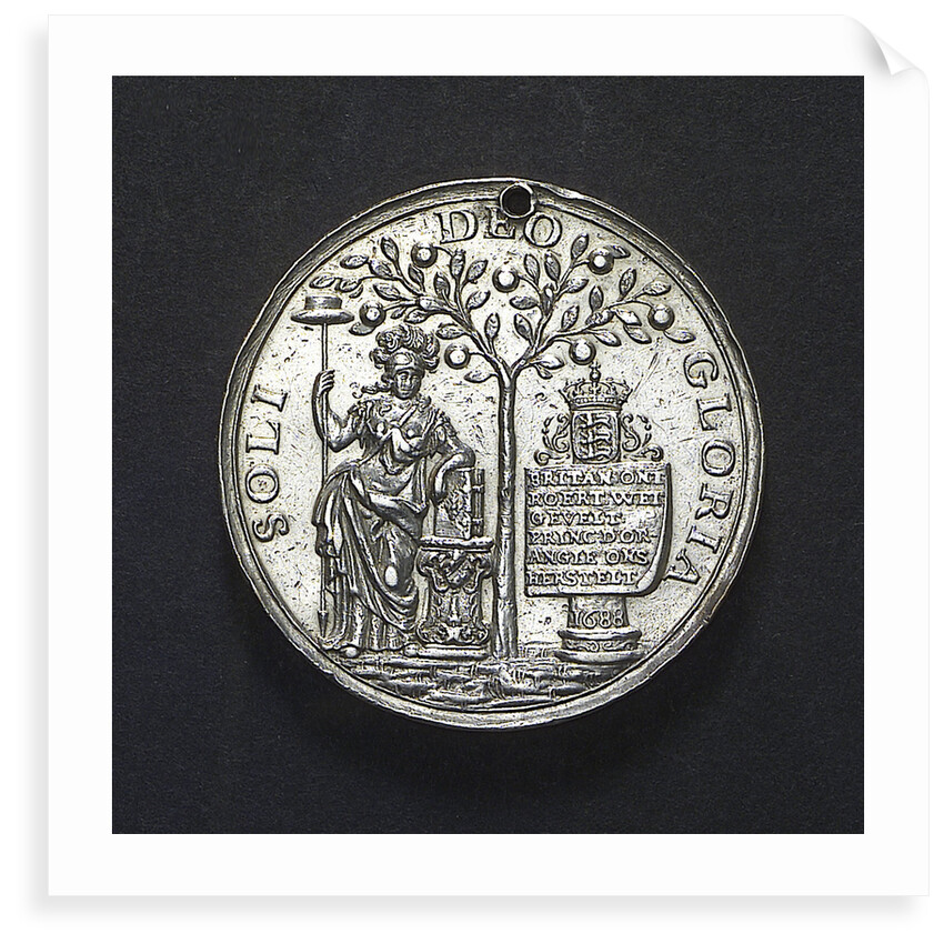 Medal commemorating the landing of William of Orange at Torbay, 1688; obverse by unknown