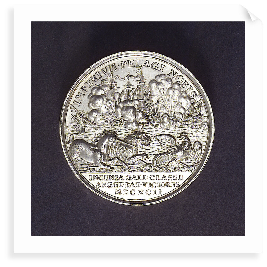 Medal commemorating the Battle of La Hogue, 1692; reverse by J. Boskam