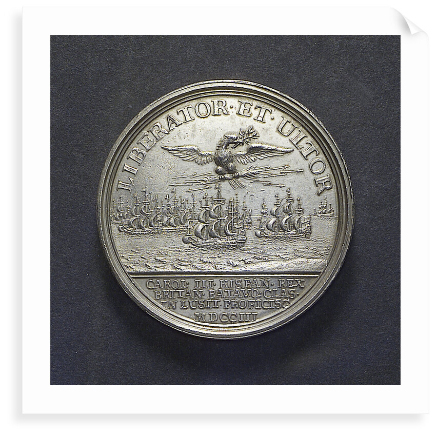 Medal commemorating the departure of King Charles III of Spain for Portugal, 1703; reverse by J. Boskam