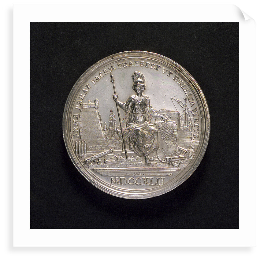 Medal commemorating preparation for war, 1742; reverse by M. Holtzhey