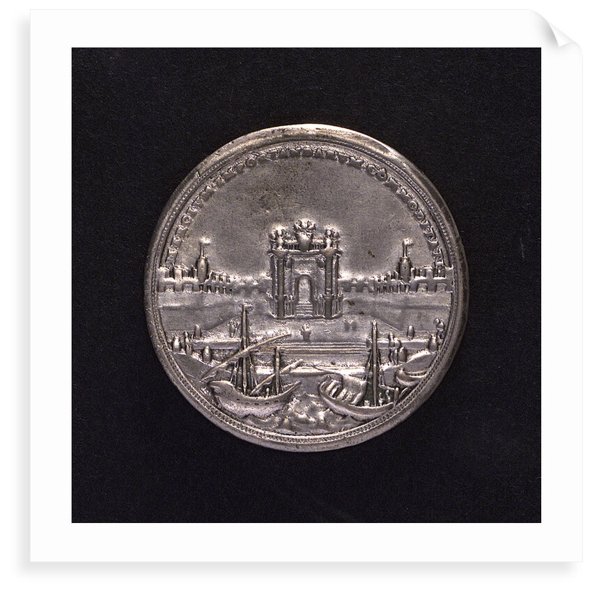 Medal commemorating warehouses built at Civitavecchia; reverse by O. Hamerani