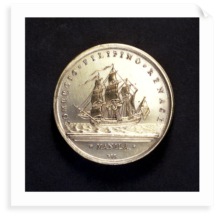 Medal commemorating commerce with the Philippines; reverse by J.C. Gil