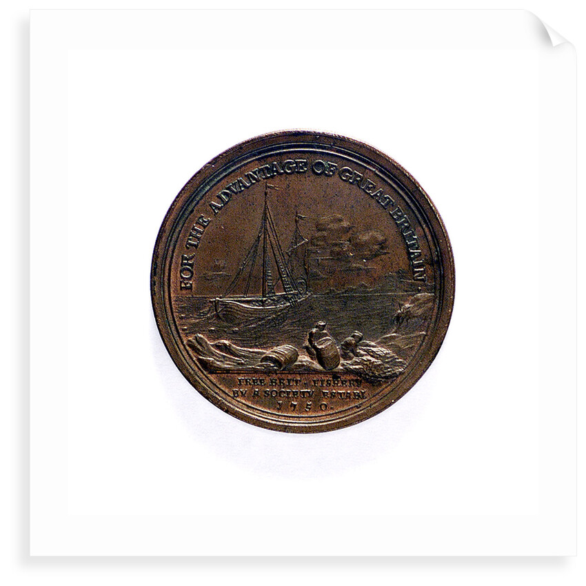 Medal commemorating the Free British Fishery Society; reverse by L.C. Koch