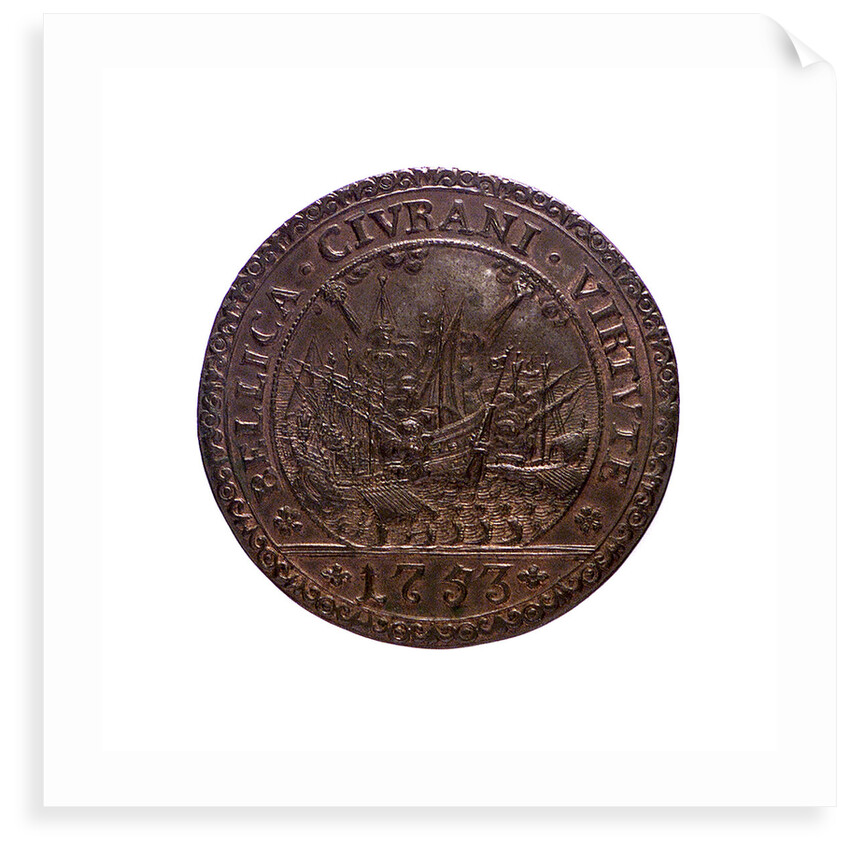 Medal commemorating Admiral Civrani's victory over the Turks at Cyprus, 1753; reverse by unknown
