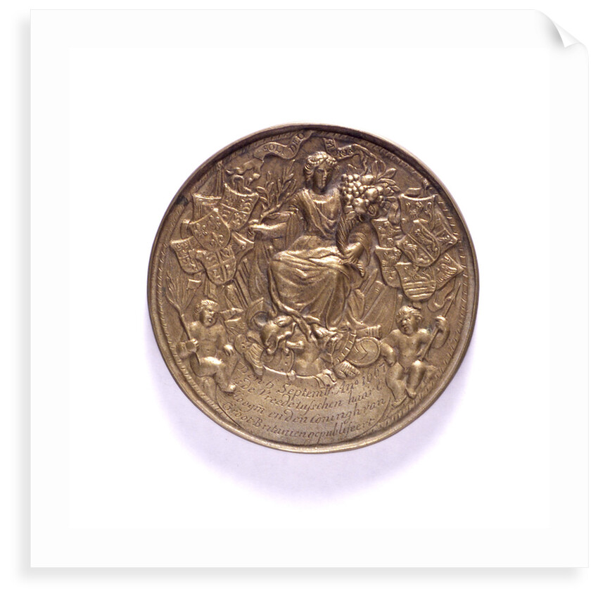 Medal commemorating ships burnt in the Medway and the proclomation of the peace of Breda, 1667; obverse by P.van Abeele