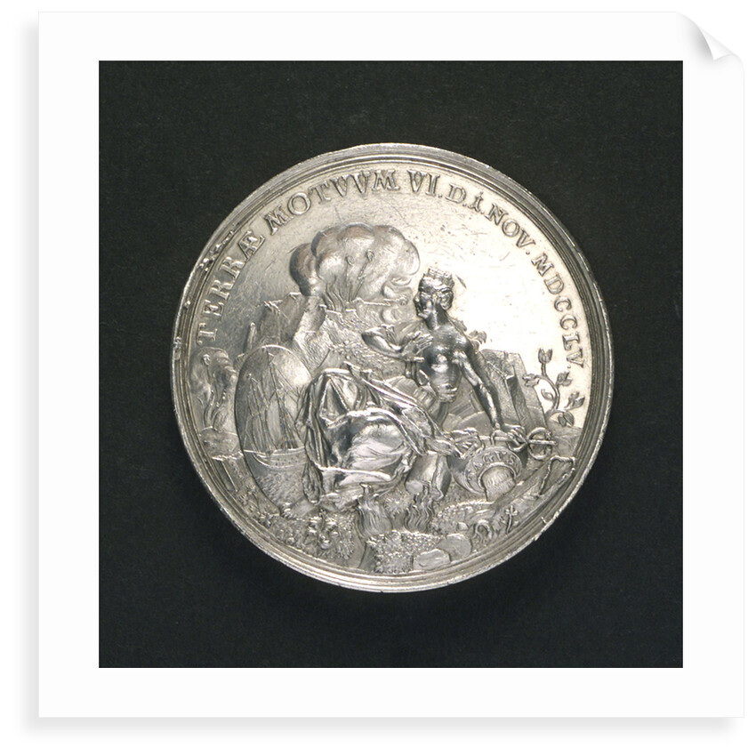 Medal commemorating the earthquake at Lisbon, 1755; obverse by M. Holtzhey
