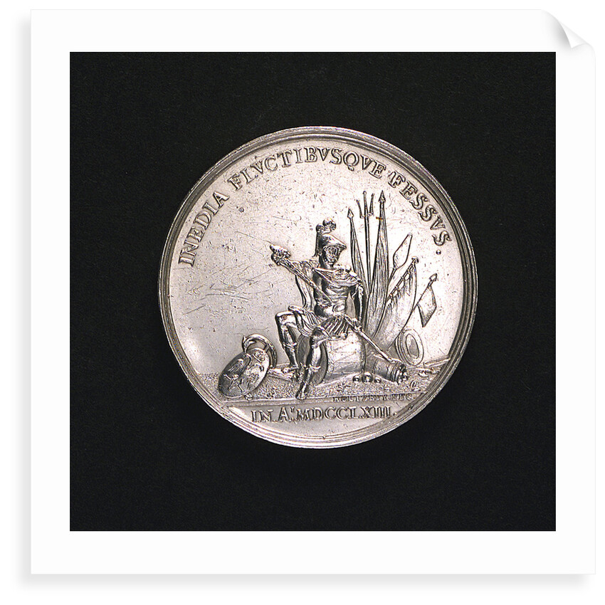 Medal commemorating the action of Captain Salomon Dedel and the Peace of Hubertsburg, 1755; reverse by Johann Georg Holtzhey