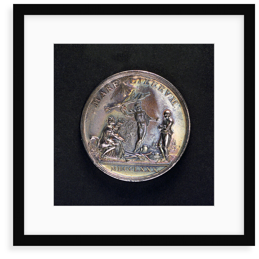 Medal commemorating armed neutrality at sea; reverse by Johann Georg Holtzhey