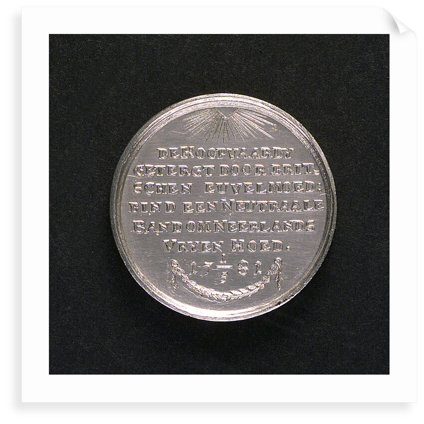 Medal commemorating armed neutrality at sea; reverse by J.M. Lageman
