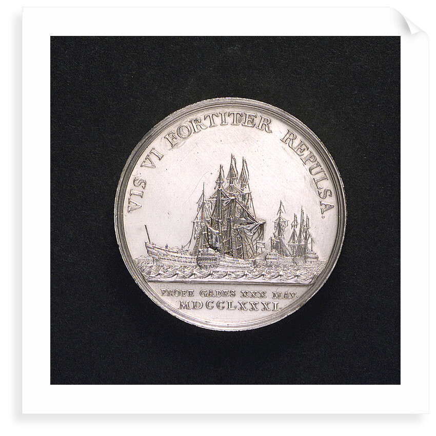 Medal commemorating action off Cadiz, 1781; obverse by Johann Georg Holtzhey