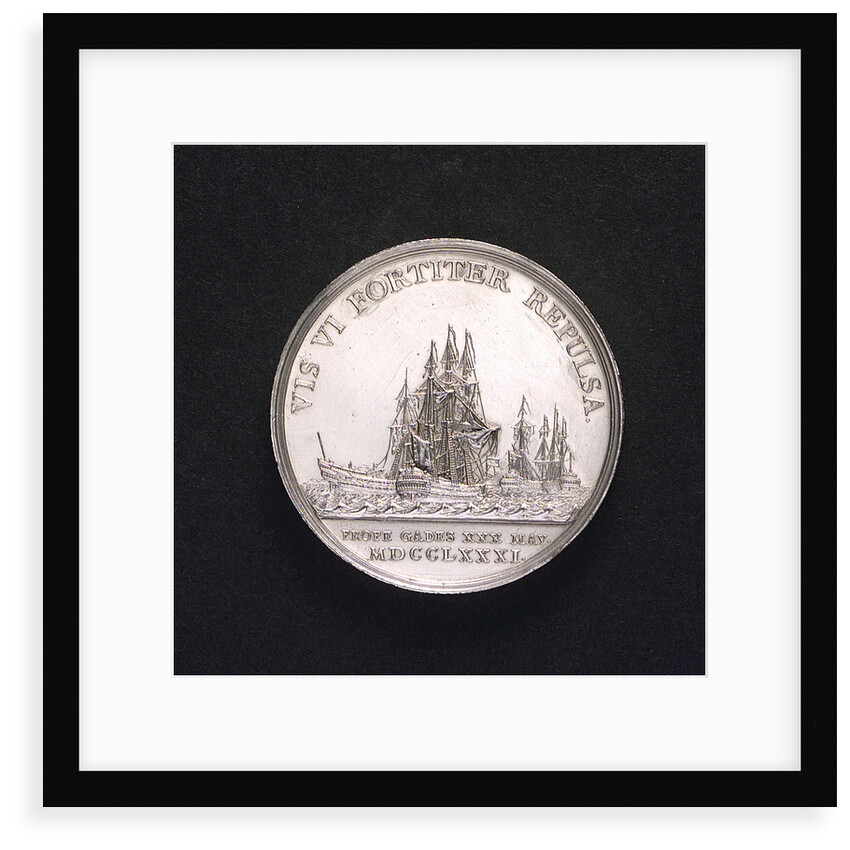 Medal commemorating action off Cadiz, 1781; obverse by Johann Georg Holtzhey