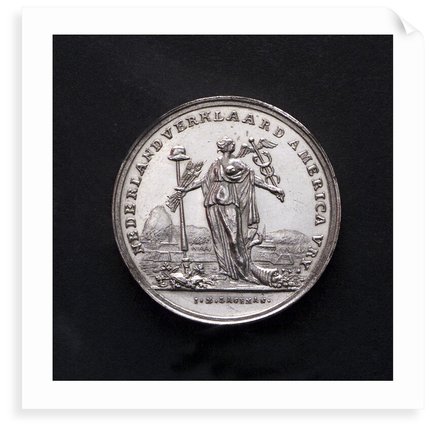 Medal commemorating the United States declared free by the Netherlands; obverse by J.M. Lageman