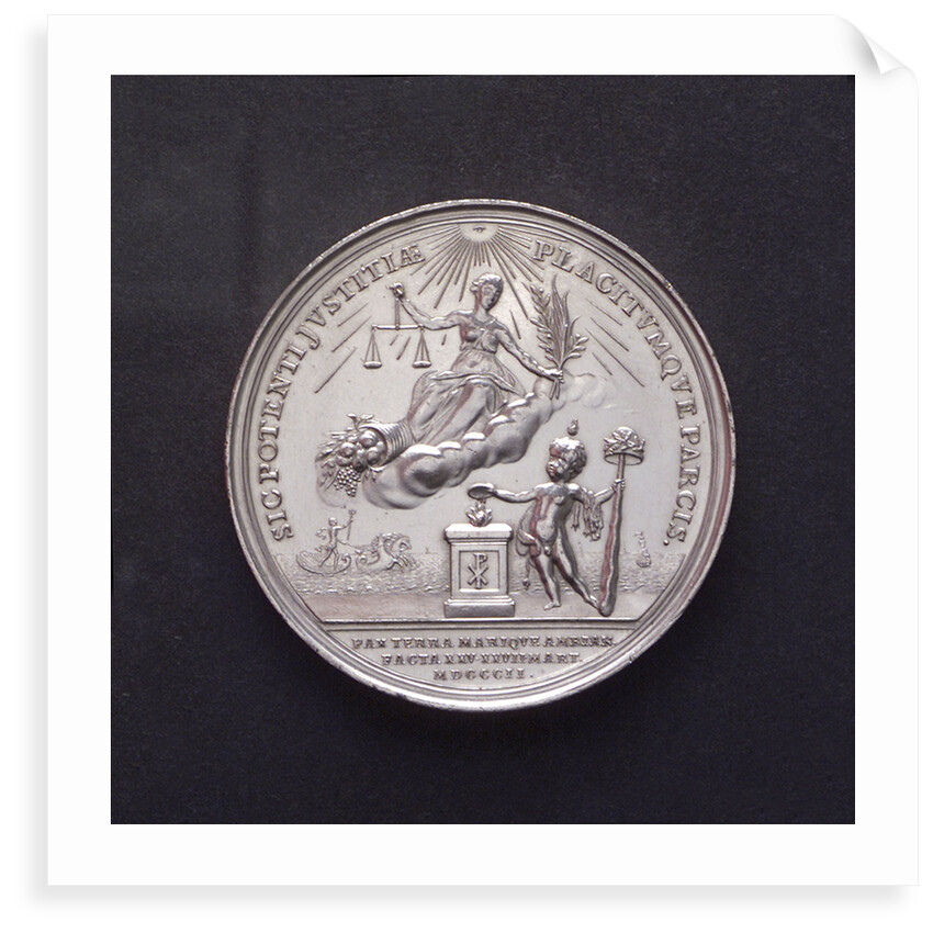 Medal commemorating the Peace of Amiens, 1801; obverse by Johann Georg Holtzhey