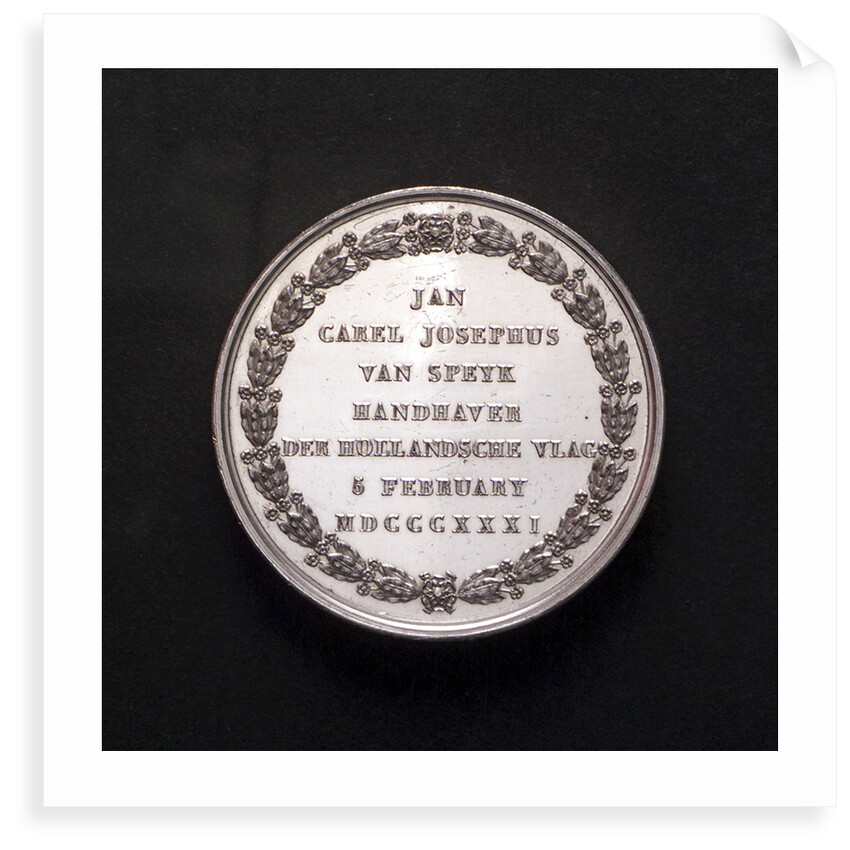 Medal commemorating the death of Lieutenant Jan Carel Josephus van Speyk, 1831; reverse by D. van der Kellen