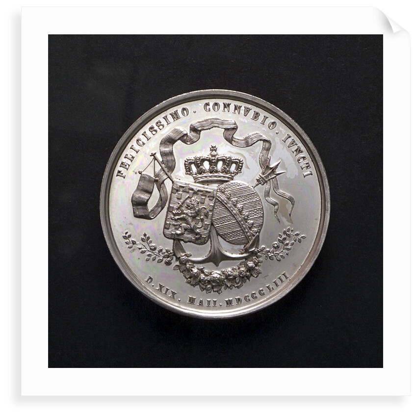 Medal commemorating the marriage of Admiral Prince Henry of Holland, 1853; reverse by J.P. Menger