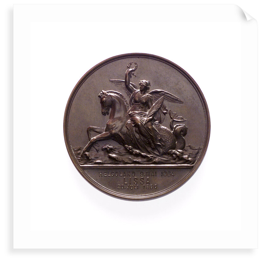 Medal commemorating the Battles of Heligoland and Lissa and Admiral von Tegetthoff; reverse by J. Tautenhayn