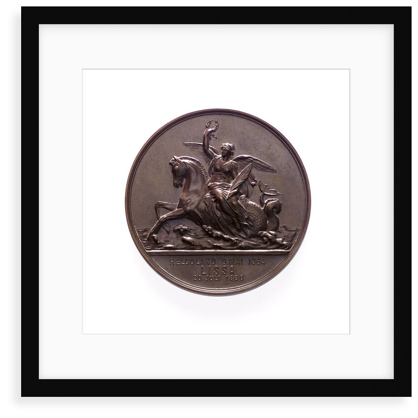 Medal commemorating the Battles of Heligoland and Lissa and Admiral von Tegetthoff; reverse by J. Tautenhayn