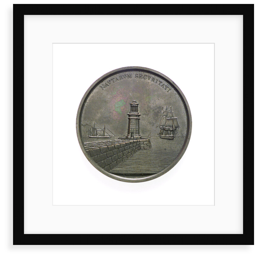 Medal commemorating the construction of the lighthouse, Port of Venice; obverse by L. Ferrari