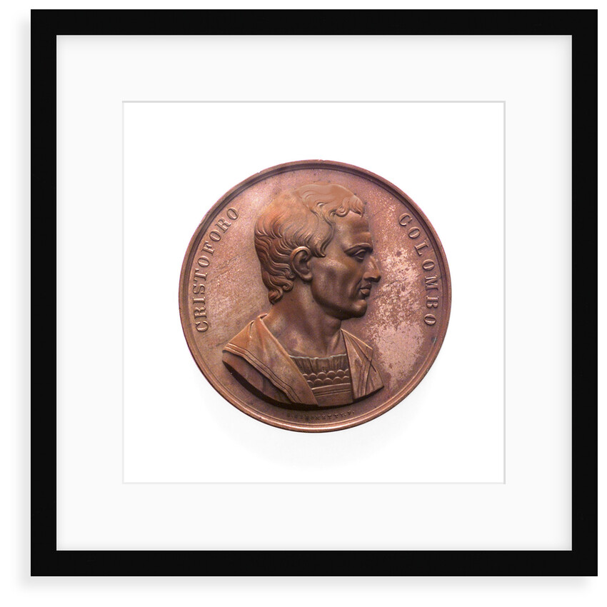 Medal commemorating the 350th anniversary of Christopher Columbus, 1842; obverse by G. Girometti