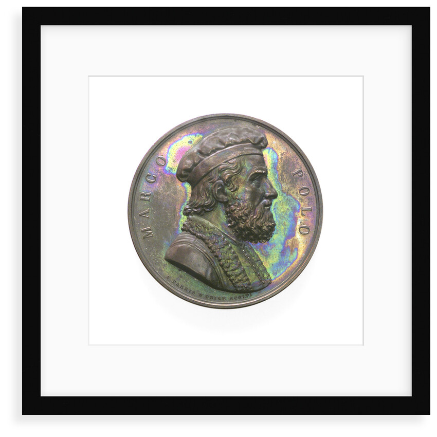 Medal commemorating Marco Polo and the 9th Conference of Italian Scientists; obverse by A. Fabris