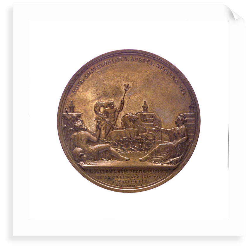 Medal commemorating the opening of the North Sea Canal, 1824; reverse by J.P. Schouberg