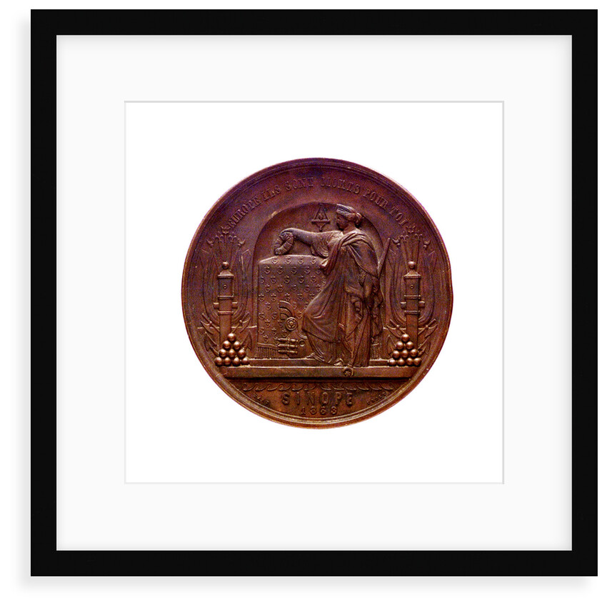 Medal commemorating the destruction of the Turkish fleet at Sinope, 1853; reverse by L.J. Hart
