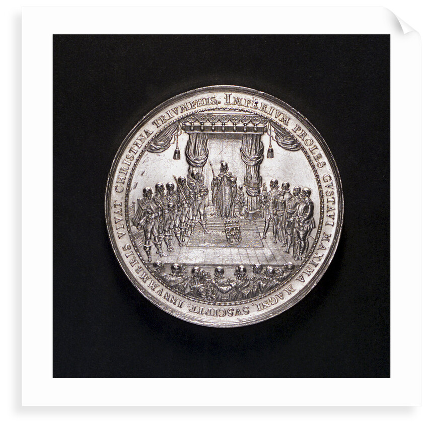 Medal commemorating the accession of Queen Christina and the Battle of Femern, 1644; obverse by S. Dadler