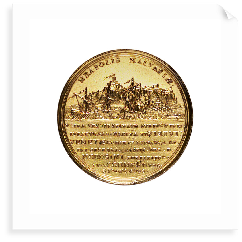 Medal commemorating the capture of Malvasia, 1690; reverse by F. Kleinert