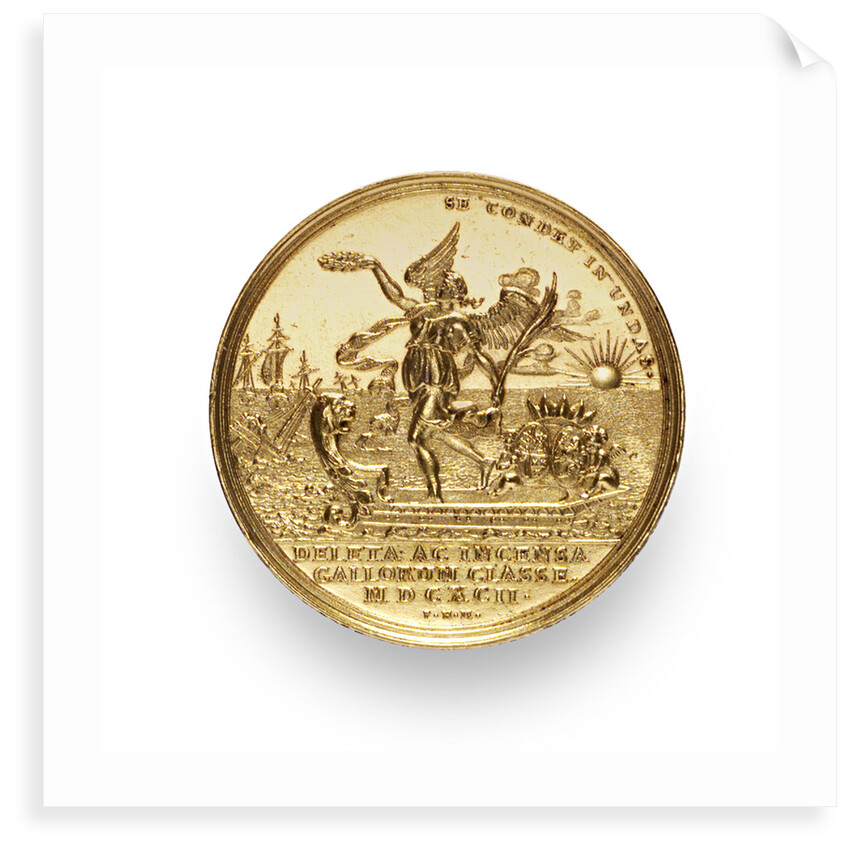 Medal commemorating the Battle of La Hogue, 1692; reverse by P.H. Muller