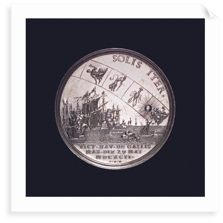Medal commemorating the Battle of La Hogue, 1692; reverse by P.H. Muller