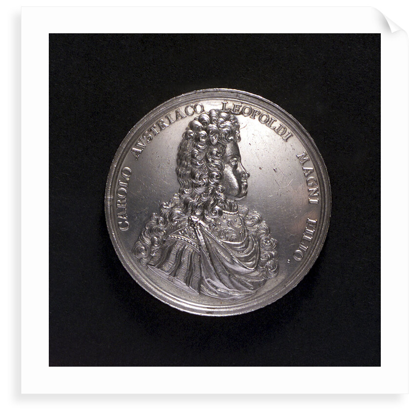 Medal commemorating the proposed departure of Archduke Charles III for Barcelona, 1700; obverse by M. Brunner