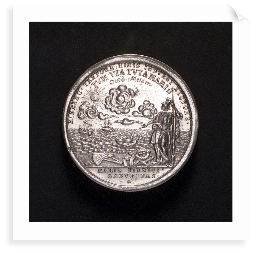 Medal commemorating the construction of the fortress of Cronstadt, 1704; reverse by P.H. Muller