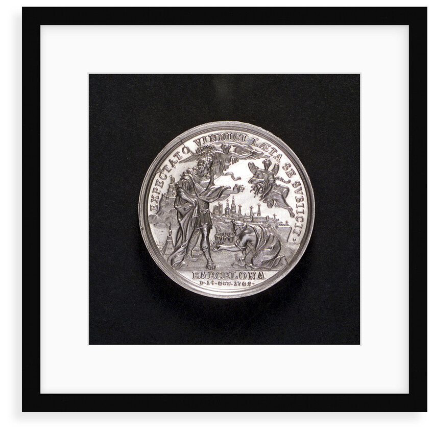 Medal commemorating the capture of Barcelona, 1705; reverse by P.H. Muller