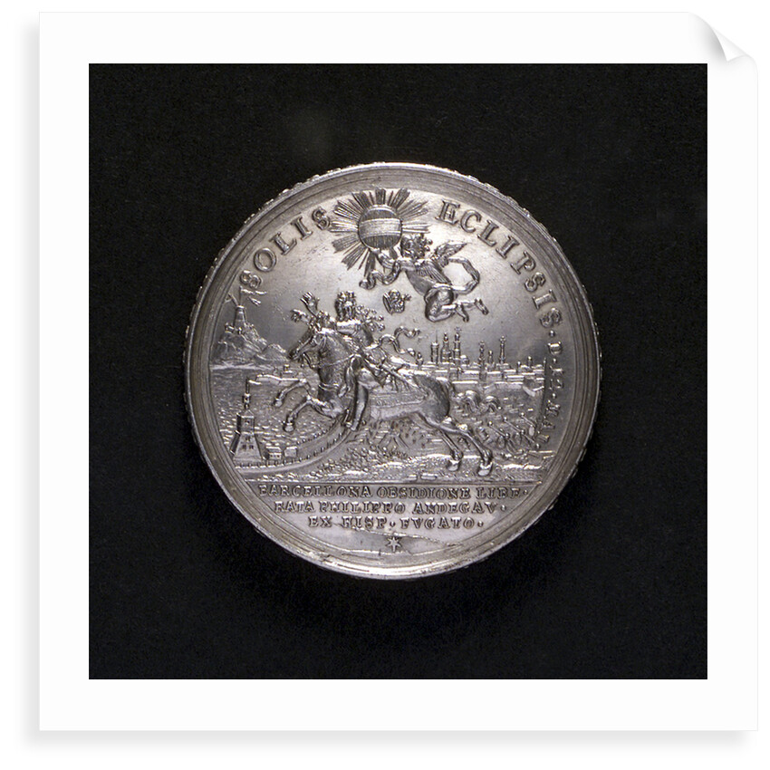 Medal commemorating Barcelona relieved and the conquest of Brabant, 1706; obverse by G. Hautsch
