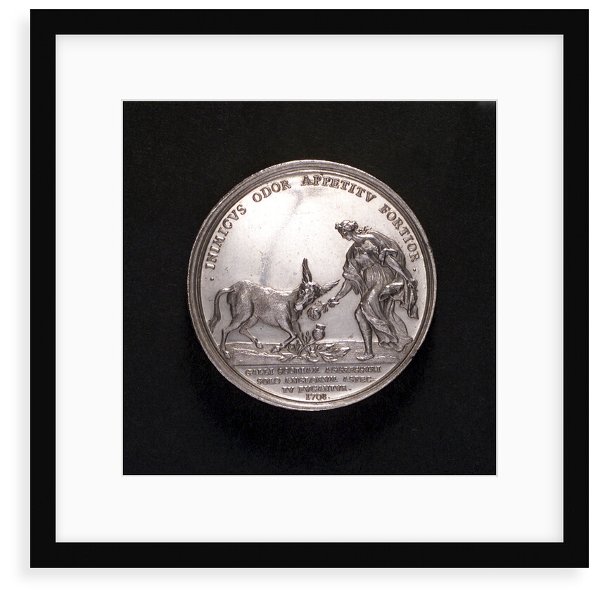 Medal commemorating the attempted invasion of Scotland, 1708; reverse by M. Brunner