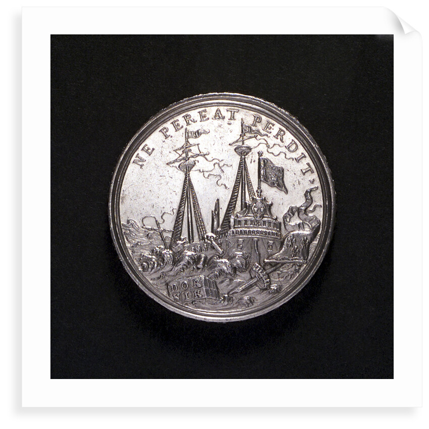 Medal commemorating the capture of Tournai, 1709; obverse by M. Brunner