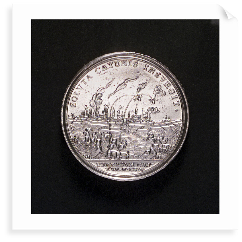 Medal commemorating the capture of Tournai, 1709; reverse by M. Brunner