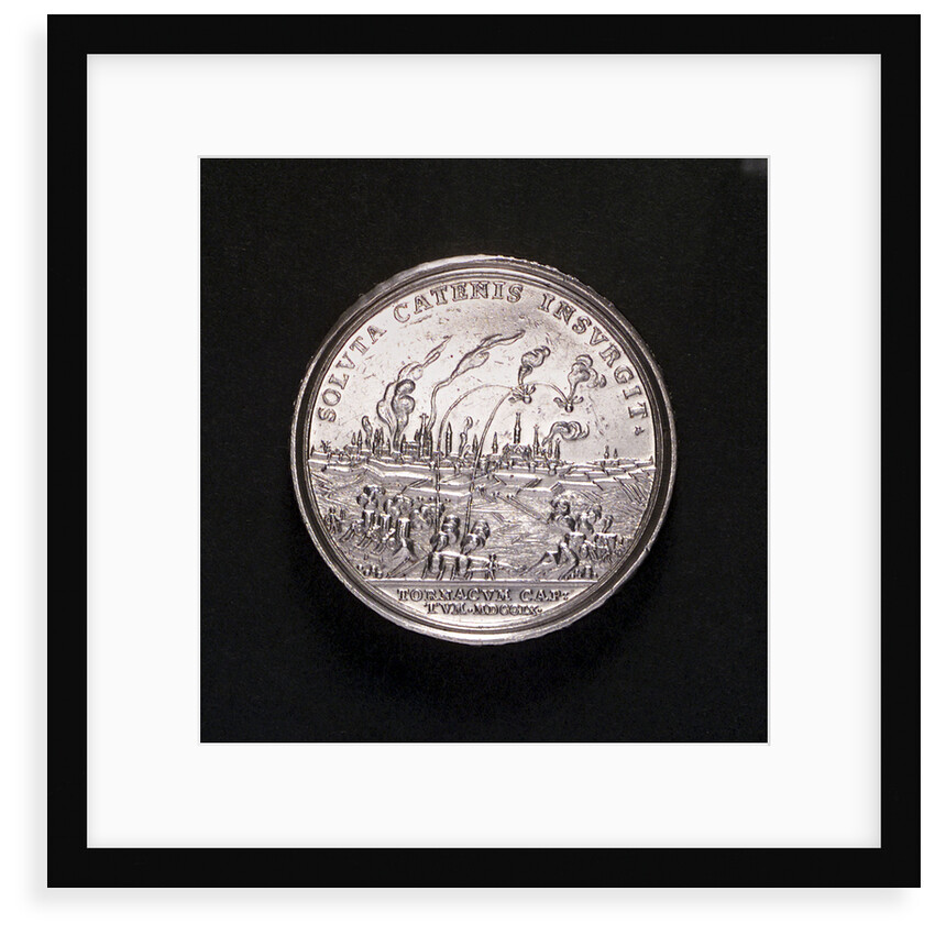 Medal commemorating the capture of Tournai, 1709; reverse by M. Brunner