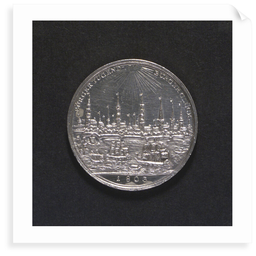 Medal commemorating Hamburg Millenary, 1803; reverse by D.F. Loos