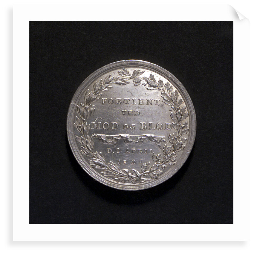 Medal commemorating the Monument to the Fallen at the Battle of Copenhagen; reverse by D.F. Loos