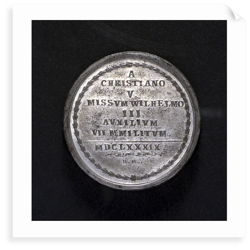 Medal commemorating Danish assistance to England; reverse by B. Meier