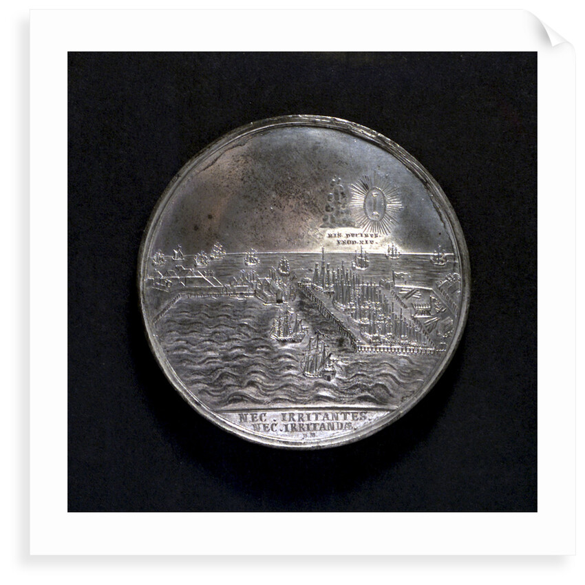 Medal commemorating harbour improvement at Copenhagen, 1692; reverse by B. Meier