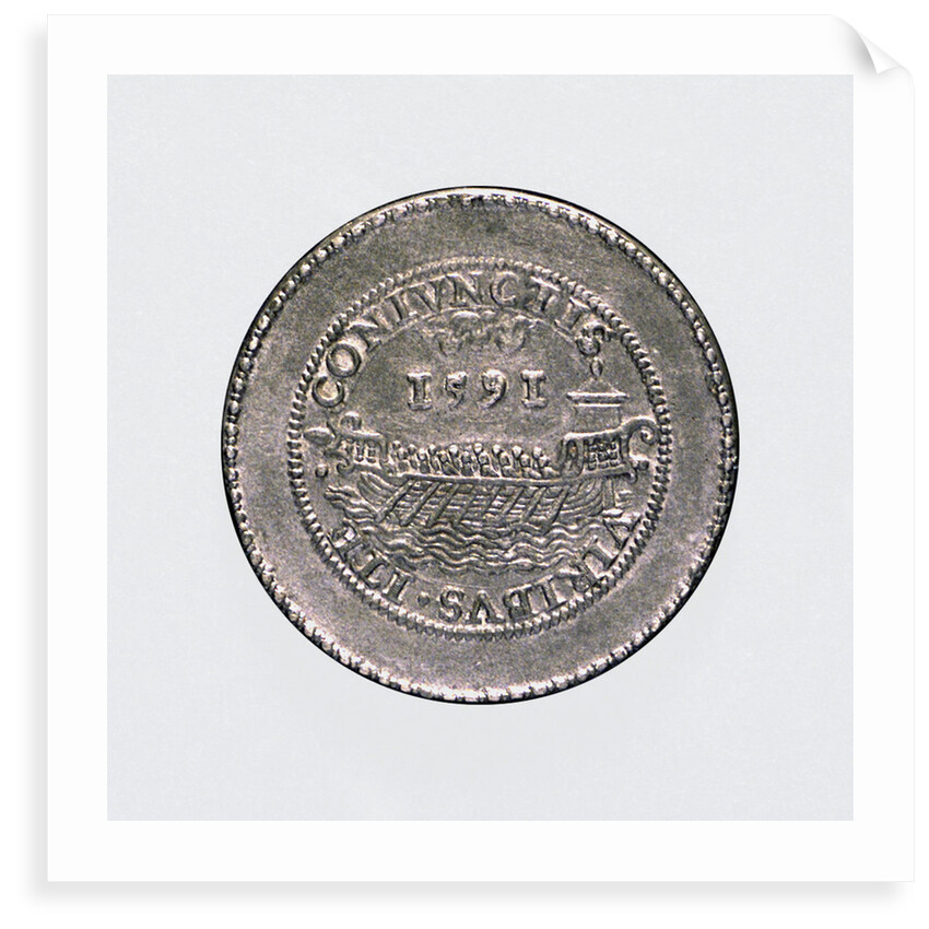 Medal commemorating the preparations by land and sea, 1591; reverse by unknown