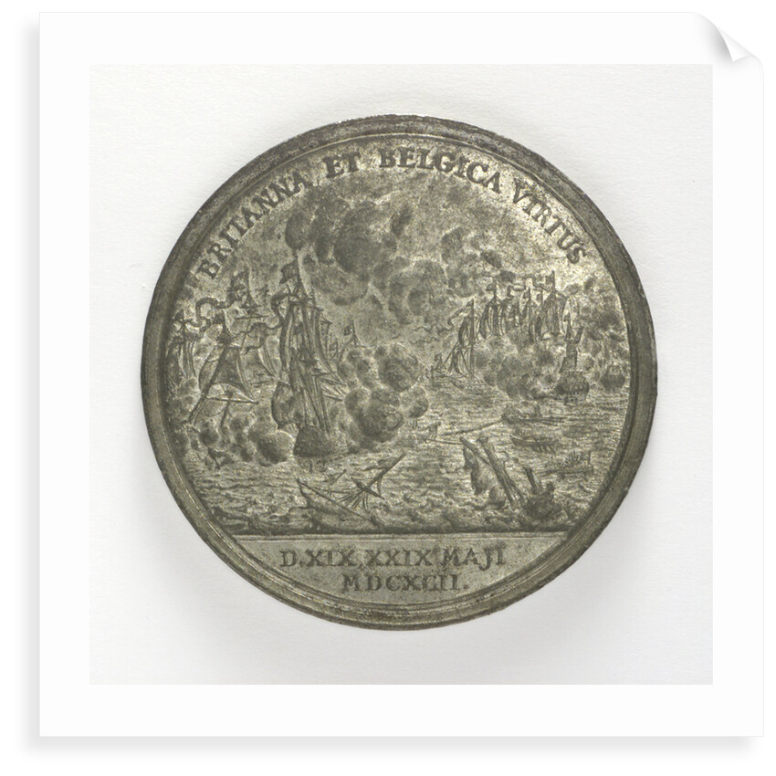 Medal commemorating the Battle of la Hogue, 1692; reverse by J. Smeltzing