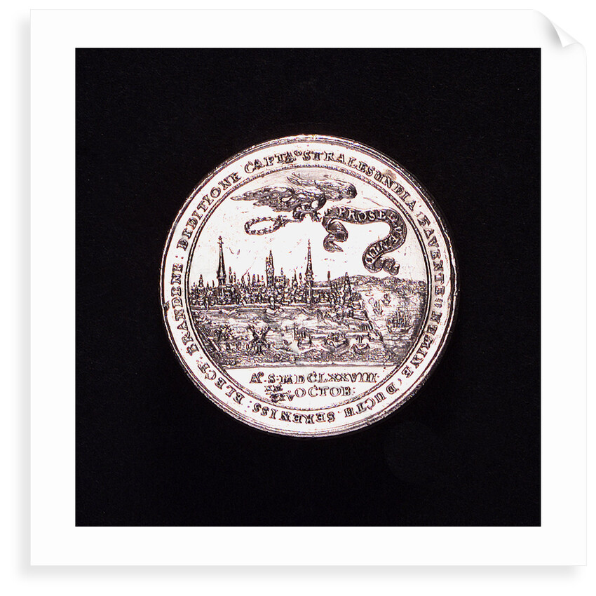 Medal commemorating the capture of Stralsund, 1678; reverse by J.H.