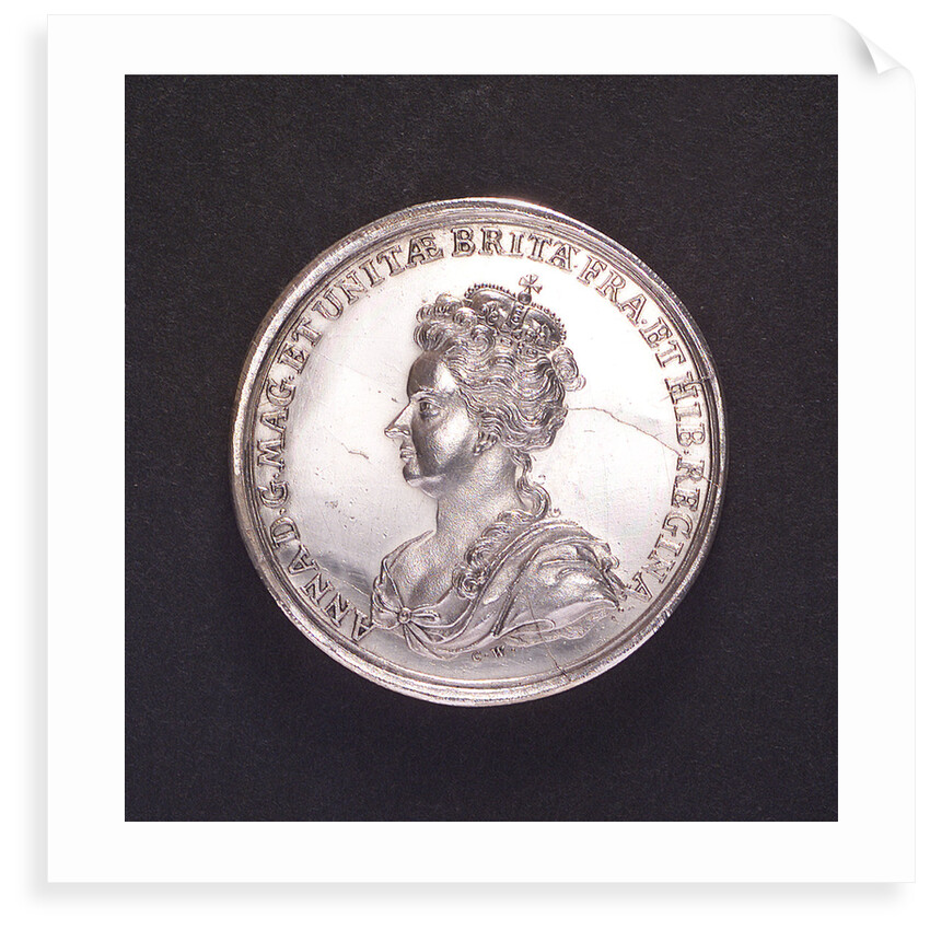 Medal commemorating the attempted invasion of Scotland, 1708; obverse by C. Wermuth