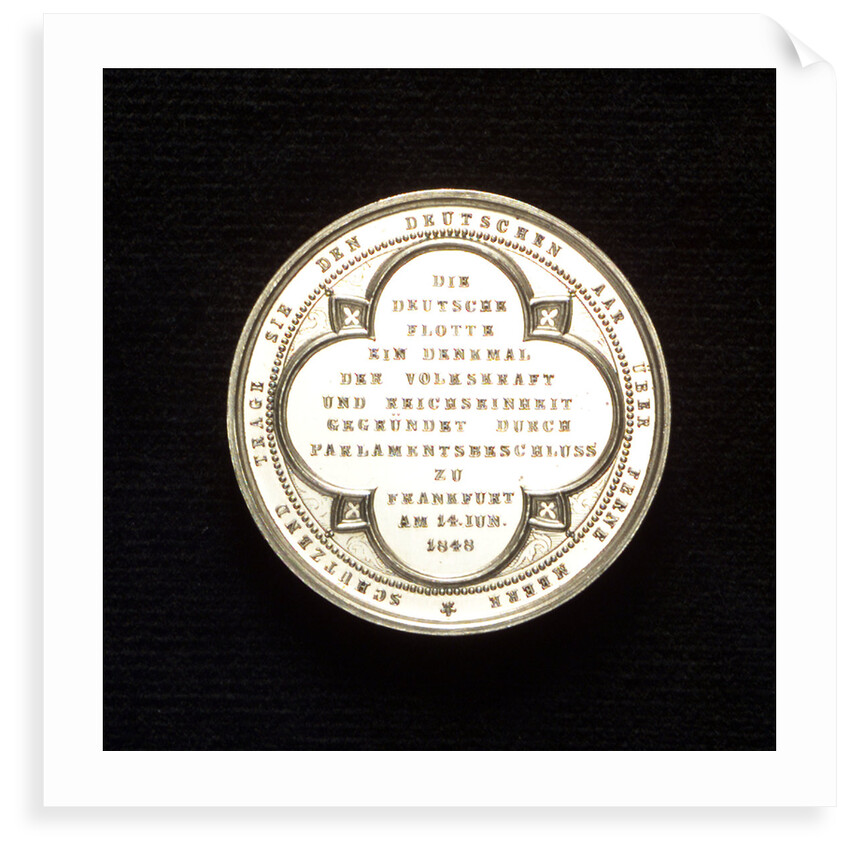 Medal commemorating the German Fleet founded, 1848; reverse by K. Lange