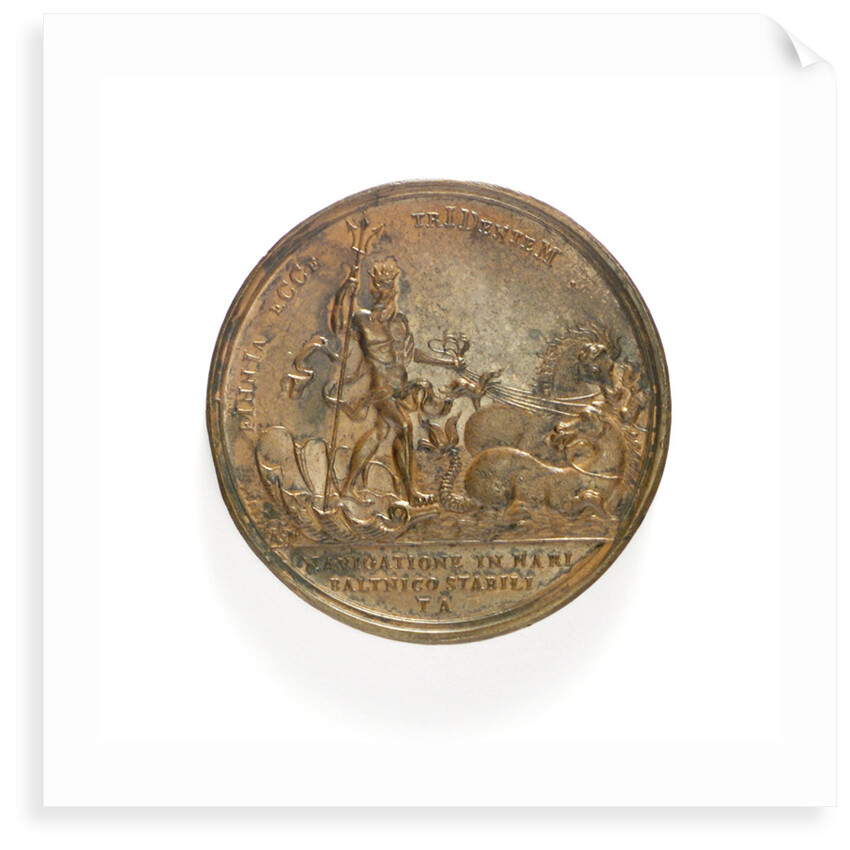 Medal commemorating the creation of the Baltic fleet, 1703; reverse by T. Iwanov