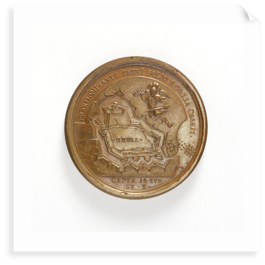 Medal commemorating the capture of Reval, 1705; reverse by T. Iwanov