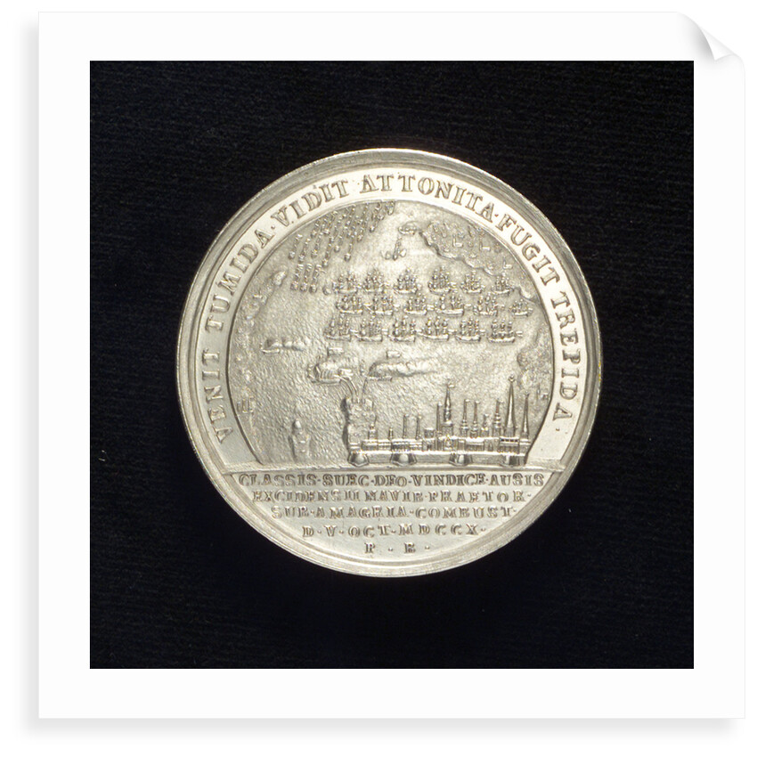 Medal commemorating the Battle of Amager, 1710; reverse by P. Berg